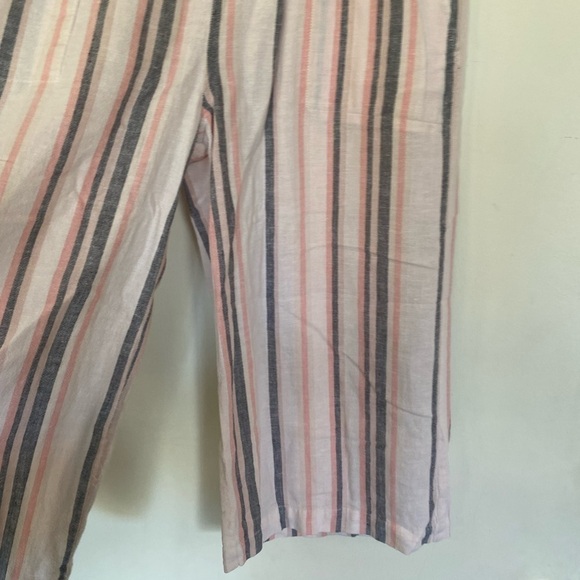 Ladies, large cloth and stone linen blend cropped pants - Picture 7 of 7